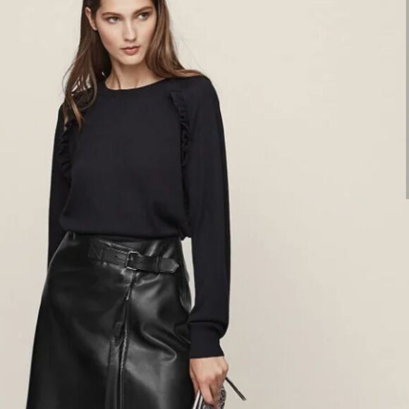 Reiss Sweaters - REISS Leigh ruffle front sweater